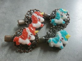 Jewelry Hair clips unicorn horse 2 sets  alligator clamp style 899 - £4.93 GBP