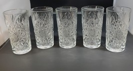 Libbey Glass Clear Hobstar Pressed 6&quot; Tumblers 16 oz Water Iced Tea Set ... - $39.59