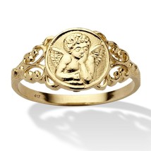 PalmBeach Jewelry Guardian Angel Ring in 10k Yellow Gold - £182.25 GBP