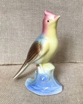 Vintage Royal Copley 6 Inch Porcelain Lark Bird Figurine On Base - $15.84