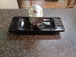 Vtg Chrome Colored  Motorcycle Racing Helmet Ashtray 9.5&quot; - $29.69