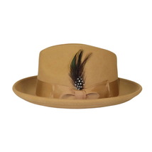 Men's Milani Wool Fedora Hat Soft Crushable Lined FD219 Tan Camel image 5