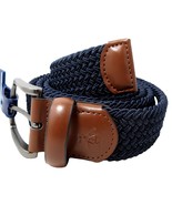 Penguin Stretch Belt Genuine Leather Woven Dark Navy Blue Men&#39;s Size M (... - $510.14 MXN