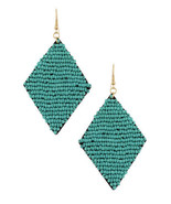 Turquoise triangle chunky bead earrings - $11.88