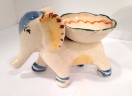 VTG Elephant Trinket Dish Ring Jewelry Holder Made In Japan Hand Painted OOAK - $15.90
