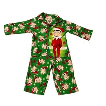 Elf On The Shelf Boy Pajamas 12M 2-Piece Set Green Pants Shirt Christmas Holiday - £7.78 GBP