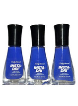 3X Sally Hansen INSTA-DRI Nail Polish - Color #376/435 In Prompt Blue - £10.54 GBP