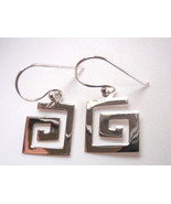 Spiral-Like Square Earrings 925 Sterling Silver Dangle Corona Sun Jewelry - £16.53 GBP