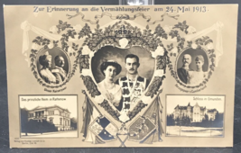 1913 RPPC Wedding Ernst August Brunswick &amp; Victoria Louise Prussia Postcard - £9.69 GBP
