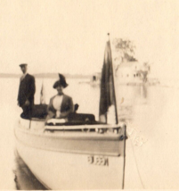 Fancy Lady in Boat Original Photo Vintage Photograph - £10.35 GBP
