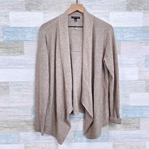 Eileen Fisher Wool Yak Blend Shawl Cardigan Sweater Taupe Brown Womens M... - $59.39