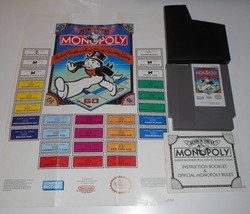 Vintage Original Nintendo Nes Monopoly Parker Brothers Video Game &amp; Manual - £29.88 GBP
