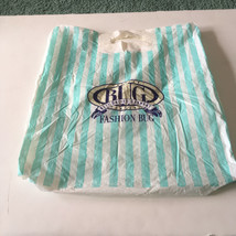 Vintage Fashion Bug store Plastic bag movie photo prop blue white design  - $19.75