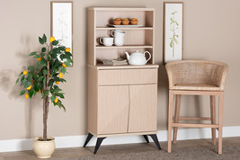 Ana Two-Tone Light Brown and Black Wood Kitchen Cabinet - $3,547.72 MXN