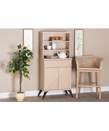 Ana Two-Tone Light Brown and Black Wood Kitchen Cabinet - $3,479.02 MXN