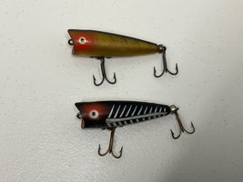 Lot Of 2 Vintage Heddon Tiny Chugger Fishing Lures 2.25&quot; Long - £12.61 GBP