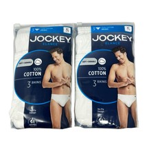 Jockey Elance Mens Bikini Underwear 3-Pack XL 40-42 White 100% Cotton - $49.45