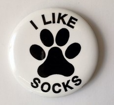 Vintage I LIKE SOCKS Button Pin 2.25&quot; Political Americana Bill Clinton&#39;s... - £6.37 GBP