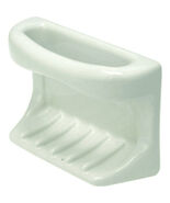 White Porcelain Soap Holder Tile-in Mount w/ rag bar - $36.12 CAD