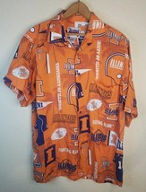 Reyn Spooner Illinois Fighting Illini Shirt Mens SMALL Orange Illinois Hawaiian - £29.88 GBP