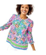 Lilly Pulitzer Womens XL Trista Top Floral Print Blouse &quot;Rose to the Occ... - $66.34 CAD