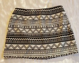 NWT Francescas MI AMI Black White Southwest Style Woven Mini Skirt Size S - $24.74