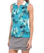 NWT Ladies TOMMY BAHAMA Turquoise Tropical Sleeveless Golf Shirt Polo S ... - €39,03 EUR