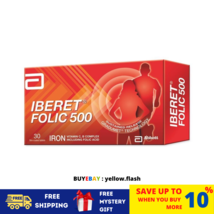 1 X Abbott Iberet Folic 500 30'S Iron Vitamin C & B Complex - SPEDIZIONE... - $20.57