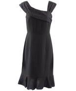 Nanette Lepore Black Textured Lace Trim Lined Dress Sz 6 - $18.99 CAD