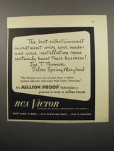 1950 RCA Victor Television Ad - The best entertainment investment - £14.54 GBP