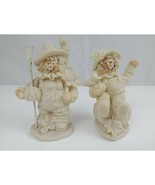 Set Of 2 Home Fall Decor White Mr. &amp; Mrs Scarecrow Figurines Cute Decora... - $13.85