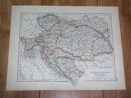 1904 Antique Map Of Austria Hungary Empire Poland Galicia Transylvania Slovenia - £21.19 GBP