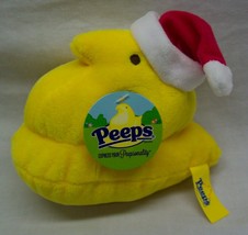 Just Born Peeps Yellow Chick Peep W/ Santa Hat 5&quot; Plush Stuffed Animal New - £11.87 GBP