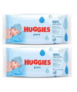2x Packs Huggies Pure Unscented Baby 99% Water Wet Wipes | 56 Wipes Per ... - $263.68 MXN