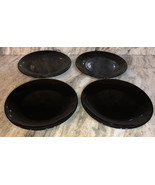 Royal Norfolk Black 10 1/2” Stoneware Dinnerware Plates Set Of 4-NEW SHI... - £46.97 GBP