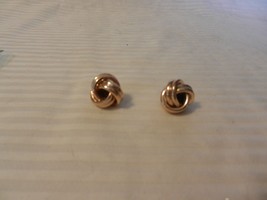 Women&#39;s Gold Tone Metal Large Knot Style Pierced Earrings - £24.03 GBP