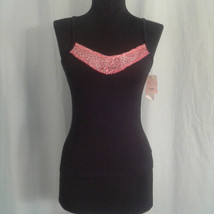 Candie&#39;s S black fancy Cami tank top Red Embellished - $9.00