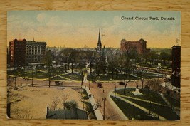 Vintage Travel Souvenir Postcard Grand Circus Park Detroit Michigan - $8.41