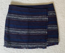 Joie Womens Genae Dark Navy Red Striped Boho Chic Hip Mini Faux Wrap Ski... - $34.65