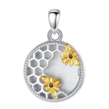 925 Sterling Silver Bee Design Honeycomb Photo Frame Pendant Charm Openable Lock - £30.88 GBP