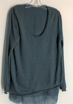 Soft Surroundings Alpaca Blend Layered Oversized Tunic Sweater Size XL Teal - $34.50