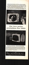 1959 ADMIRAL SON-R Portable TV with Wireless Remote, Thin Man Vintage Print Ad - £20.76 GBP