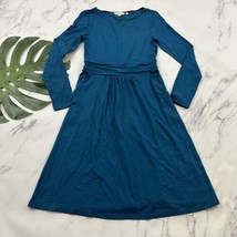 Boden Abigail Jersey Knit Dress Size 6 Teal Blue Long Sleeve Pockets Boa... - $36.62