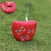 Golf Club Putter Mallet Blade Head Cover Odyssey Cross Flag Blue Red - £14.90 GBP
