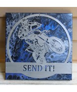 Motocross Canvas Wall Art - Hand Painted with Metal Rider &quot;Send It&quot; 12&quot; ... - €47,08 EUR