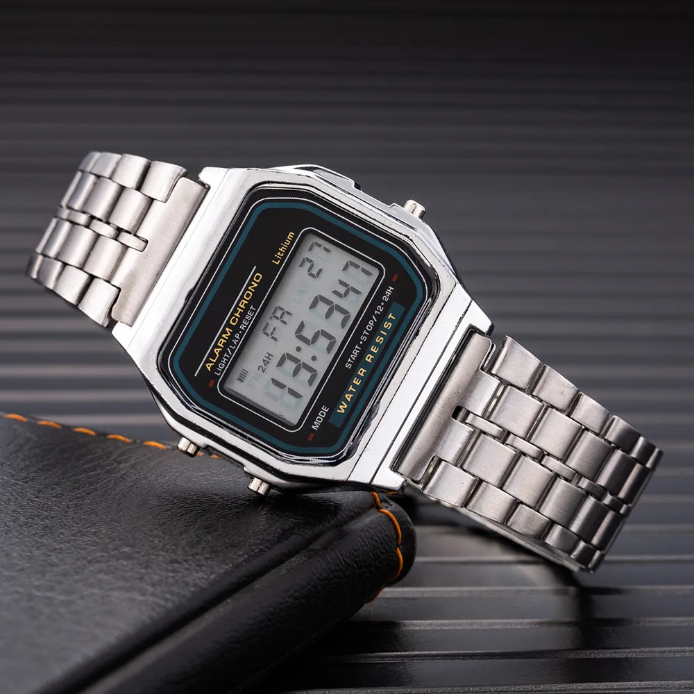 Fashion Digital Men&#39;s   Stainless Steel Link celet Wrist Watch  Business... - £86.05 GBP