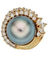 18k Gold Ring w/ 14.4 mm South Sea Cultured Pearl 1.75ct Diamond Size 6.... - $4,496.40