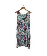 Water Lily Tropical Floral Print Sleeveless Sun Dress Beach Summer Plus ... - $24.39 CAD