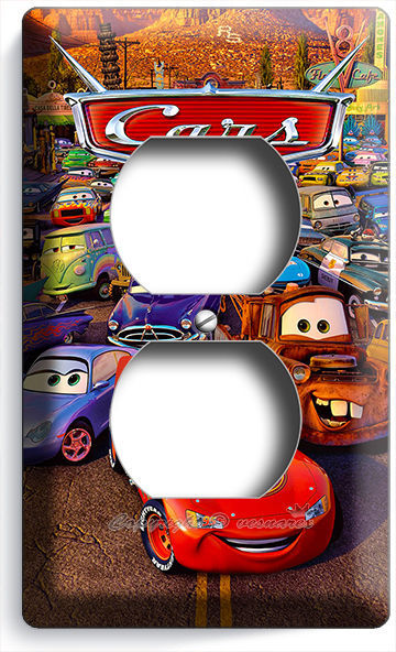CARS 3 LIGHTNING MCQUEEN SALLY MATER DISNEY MOVIE POWER OUTLET WALL PLATE COVER