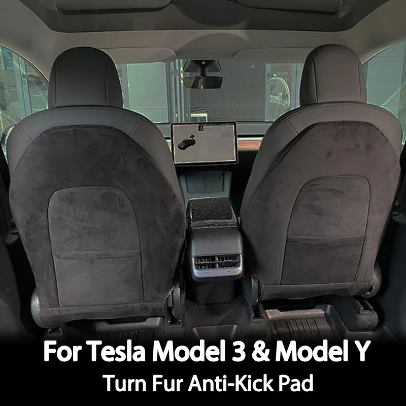 Seat Backrest Anti-Kick Pad For Tesla Model Y &amp; Mode 3 Car Seats Back Co... - £50.49 GBP